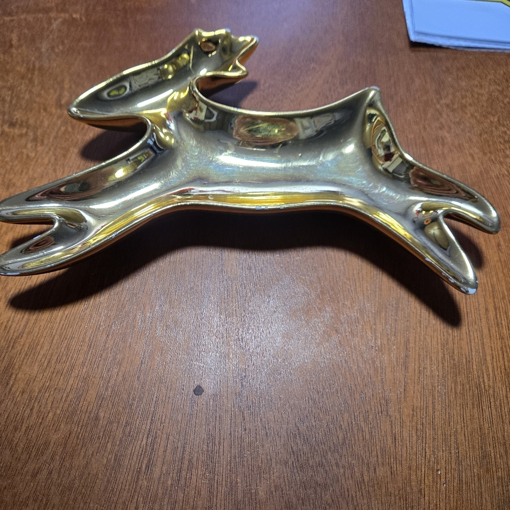Gold Decorative Deer-Shaped Dish